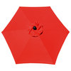 6.5' Red Patio Metal Umbrella With Crank
