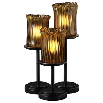 Justice Designs Veneto Luce Dakota 3-LT Table Lamp - Matte Black