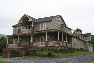 Example of a farmhouse exterior home design in Other