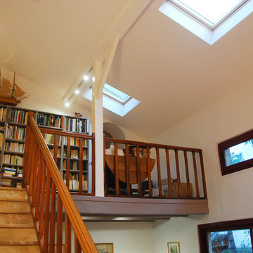 Rénovation d'un salon avec grande hauteur sous plafond