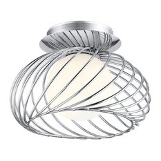 1x40W Ceiling Light, Chrome Finish & Opal Frosted Glass