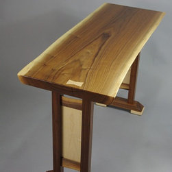 Walnut Live Edge Slab and Curly Maple Table/Desk - Furniture