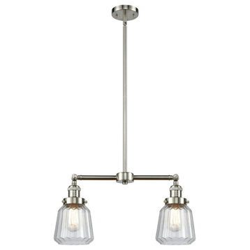Innovations Chatham 2-LT Small Bell 22" Chandelier - Brushed Satin Nickel