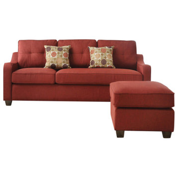 Cleavon II Sectional Sofa and 2 Pillows, Red Linen