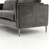 Emery Mid Century Modern Brown Sofa with Brass Legs