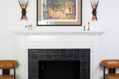 Minimalist living room photo in Charlotte
