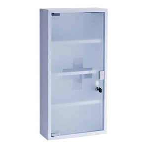 Wall Mounted Medicine Cabinet White Metal And Frosted Glass And 4 Shelf Modern Bathroom Cabinets By Decor Love Houzz Uk