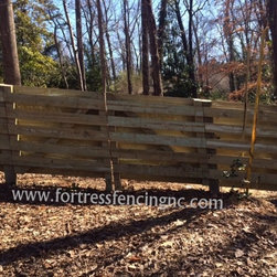 Custom horizontal shadowbox style wooden fence - Home Fencing And Gates