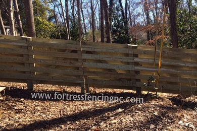 Custom horizontal shadowbox style wooden fence