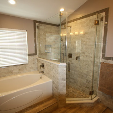 Master Bathroom Remodel - Franklin Park NJ - Ceramic and Stone Tile