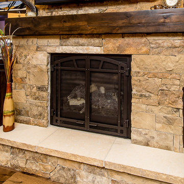 High Ridge Drive: Stone Fireplace