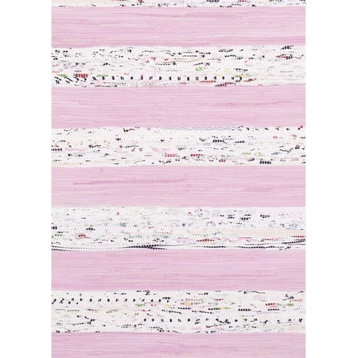 Safavieh Montauk Mtk720E Striped Rug, Ivory/Light Pink, 5'0"x7'0"