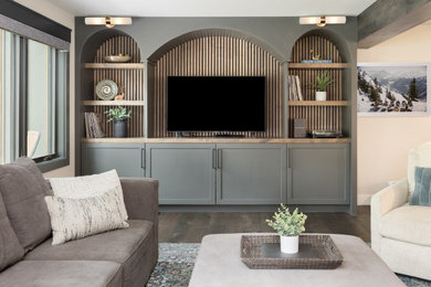 Example of a trendy family room design in Denver