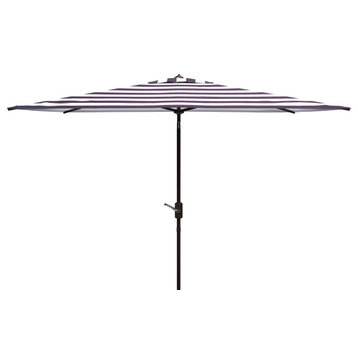 Safavieh Iris Fashion Line 6.5'x10' Rectangle Umbrella, Black/White