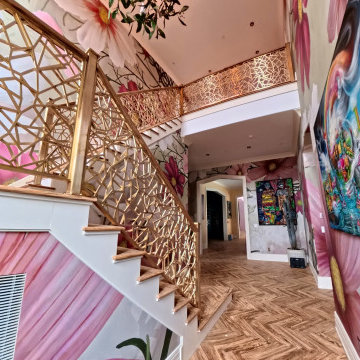 Artful Statement Staircase in a Luxury Home