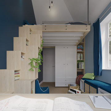 Mezzanine Teenager Boy's Bedroom