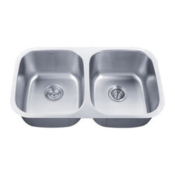Kraus 32 Inch Undermount 50/50 Double Bowl Stainless Steel Kitchen Sink KBU29 - Kitchen Sinks