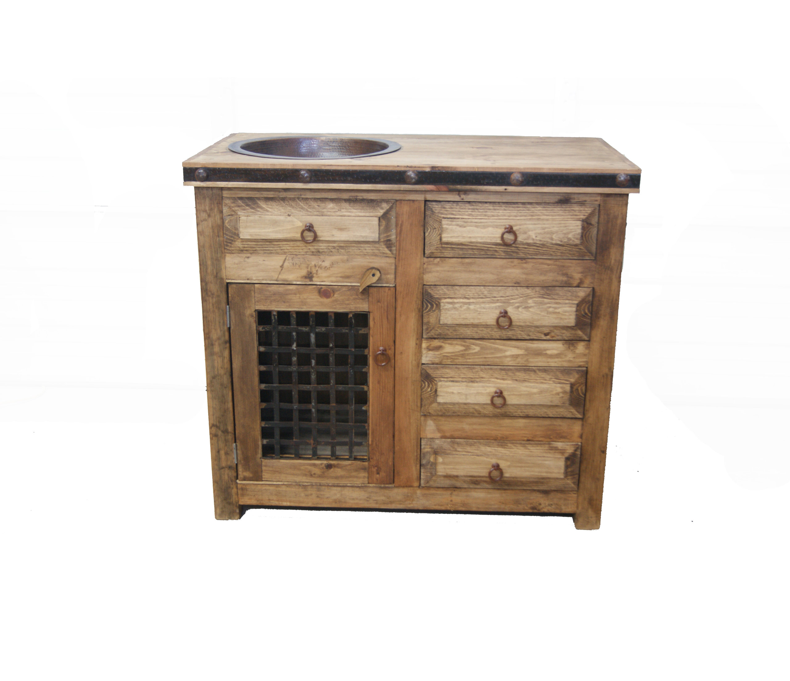 Rustic Dungeon Reclaimed Wood Bathroom Vanity, 36