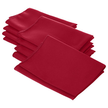 LA Linen Polyester Poplin Napkin, 10 Pack, Red