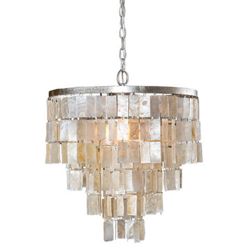 Farmhouse 3-Light Chandelier with Shell Pieces