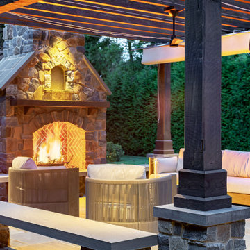 Haddonfield NJ Residence # 8 - Elegant Pergola and Fireplace