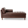 Upholstered Chaise Lounge, Dark Brown + Espresso