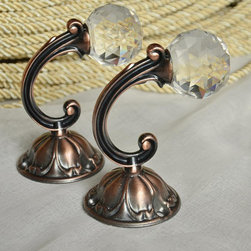 3 Colors QYM63 Acrylic Ball Curtain Tieback Holdbacks in Cooper Color - Window Treatment Accessories