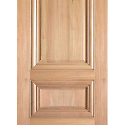 Rustic-5 Interior Tropical Hardwood Wood 3 Panel Raised Moulding Single Door - Interior Doors