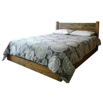 Low Profile Platform Bed, Rustic Oak, Full