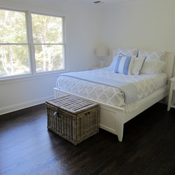 SAG HARBOR: RED OAK INSTALLED IN NEW EXTENSION/REFINISH ENTIRE HOME DARK WALNUT