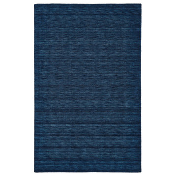 Weave & Wander Celano Contemporary Wool Rug, Dark Blue, 3'-6" X 5'-6"
