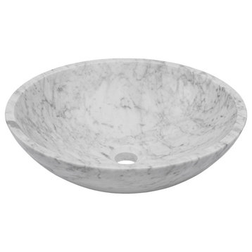 Carrara White Marble Vessel Sink
