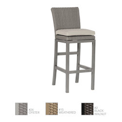Rustic Woven Resin Wicker Bar Stool by Summer Classics - Outdoor Bar Stools And Counter Stools