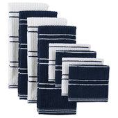 Nautica Natural Beige Solid/Stripe Combo 100% Cotton Kitchen Towels (3 Piece Set)