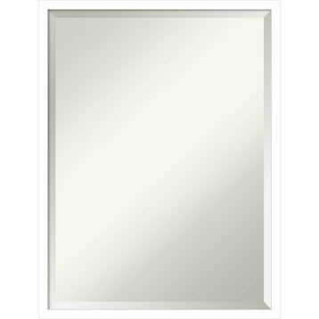 Svelte White Beveled Wood Bathroom Wall Mirror - 19.5 x 25.5 in.