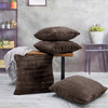 Super Mink Throw Pillow Covers, Set of 4, Chocolate, 20''x20''