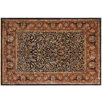 Bareens Designer Rugs - Turkish Knotted Istanbul Maxine Blue/Brown Wool Rug - 8'1'' x 9'9'' - Designed with a mesmerizing intricate traditional motif this glorious hand knotted rug is a masterpiece that will fill any space with sophistication and grace. An exhilarating color pallet with an elaborate design, this masterpiece features luxurious hand spun wool with all vegetable dyes to add comfort and style to your decor. The design, color and beautiful chromatic composition with a sheen in traditional and transitional designs, exude beauty, elegance and quality make this rug a masterpiece of its own.