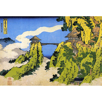 Temple Bridge by Katsushika Hokusai, art print