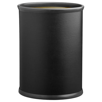 Kraftware Contempo Black Oval Wastebasket