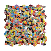 11.25"x11.25" Dizzy Ceramic Mosaic Floor/Wall Tile, Set of 10, Multicolored