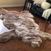 Super Soft Faux Bear Skin Silky Shag Rug, Camel, 18"
