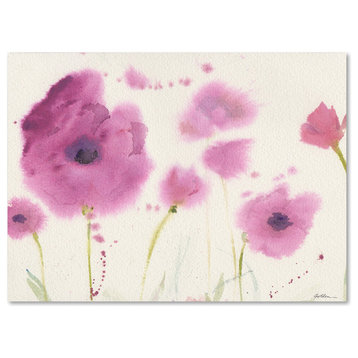 Sheila Golden 'Purple Poppies' Canvas Art, 35"x47"