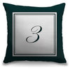 "Number Three - Formal Border" Pillow 18"x18"