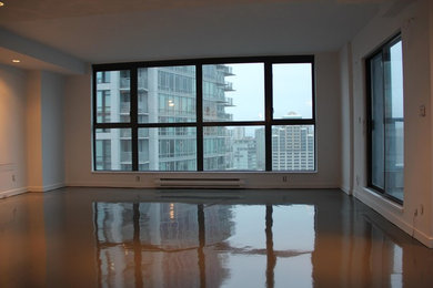 Example of a minimalist living room design in Vancouver