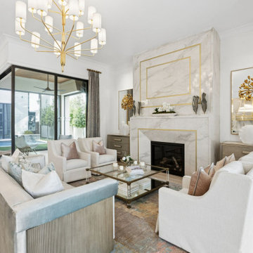 Luxury Great Room with Marble Fireplace
