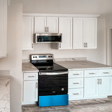 White kitchen I-shaped renovation