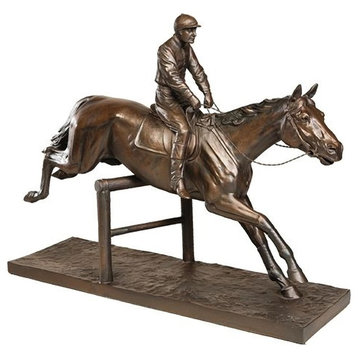 Sculpture Lodge Steeple Chase Horse Large Chocolate Brown Cast R