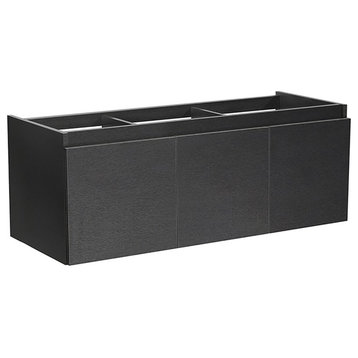 Fresca Mezzo 59" Wall Hung Single Sink Modern Wood Bathroom Cabinet in Black