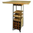 Recycled Teak and Steel Bistro Table With Wine Bar