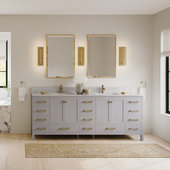 Sonoma Solid Teak 84 in. W x 22 in. D Double Sink Bathroom Vanity with  Countertop